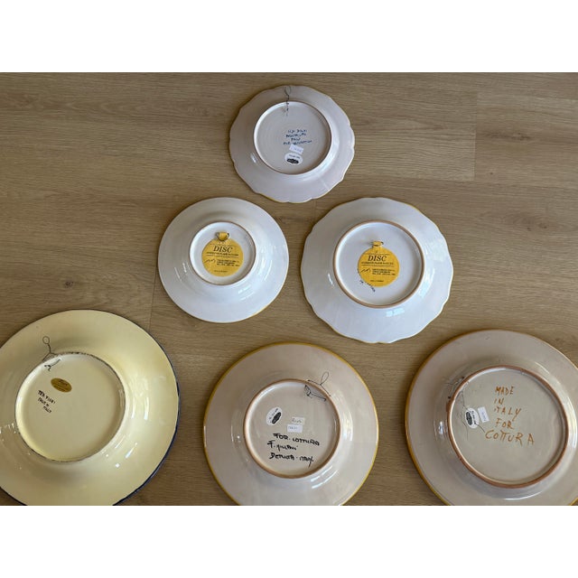 Ceramic Set of 6 Italian Decorative Italian Wall Plates – Made for Cottura For Sale - Image 7 of 8