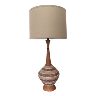 Mid-Century Striped Table Lamp For Sale