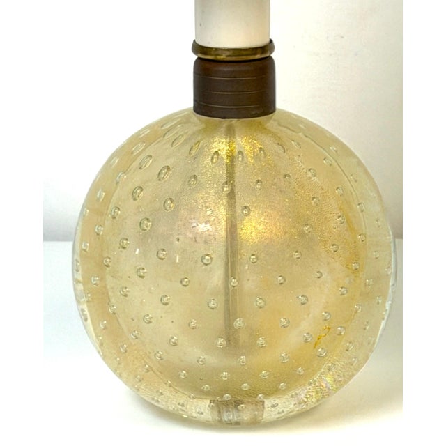 Archimede Seguso Murano Controlled Bubble Art Glass Ball Table Lamp, Italy, 1950 For Sale - Image 9 of 13