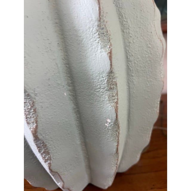 Postmodern Sculptural Ribbed Cactus Form Celadon Plaster Table Lamps by Alsy 19.5” - A Pair For Sale - Image 11 of 11