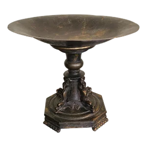 1930's Oscar B Bach New York City Bronze Dolphin Compote