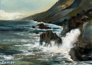 Big Sur Splash, Original Oil Painting by Jessica Fairley