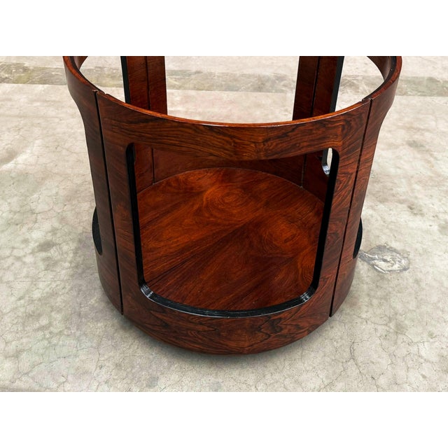 Brazilian Modern Two-Tier Side Table in Rosewood by Bertomeu, Brazil, 1960s For Sale - Image 11 of 12