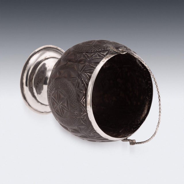 Metal Antique Georgian Silver-Mounted Coconut Cup, 1820s For Sale - Image 7 of 12
