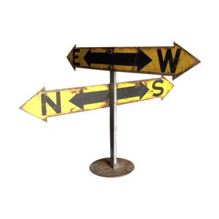 Vintage North East South West Metal Sign For Sale