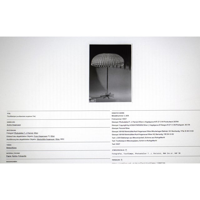Model 209 Table Lamp by Franz Hagenauer for Werkstätte Hagenauer Wien, 1953 For Sale - Image 11 of 12