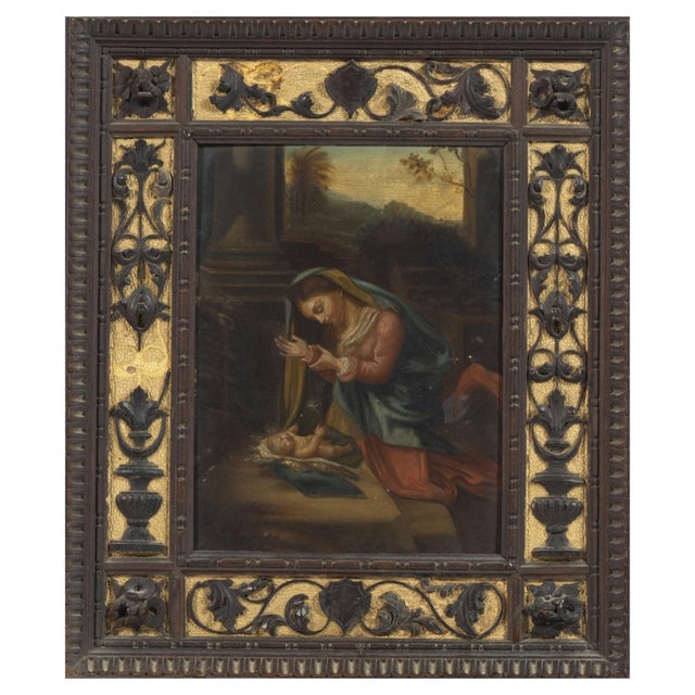 Antonio Allegri di Correggio, Adoration of the Child, 17th Century, Oil on Board For Sale - Image 6 of 6