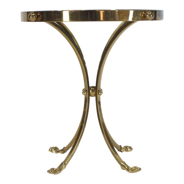 Mid-century modern decorative brass claw feet ball finials elegant bend metal legs. Made in the mid 20th century.