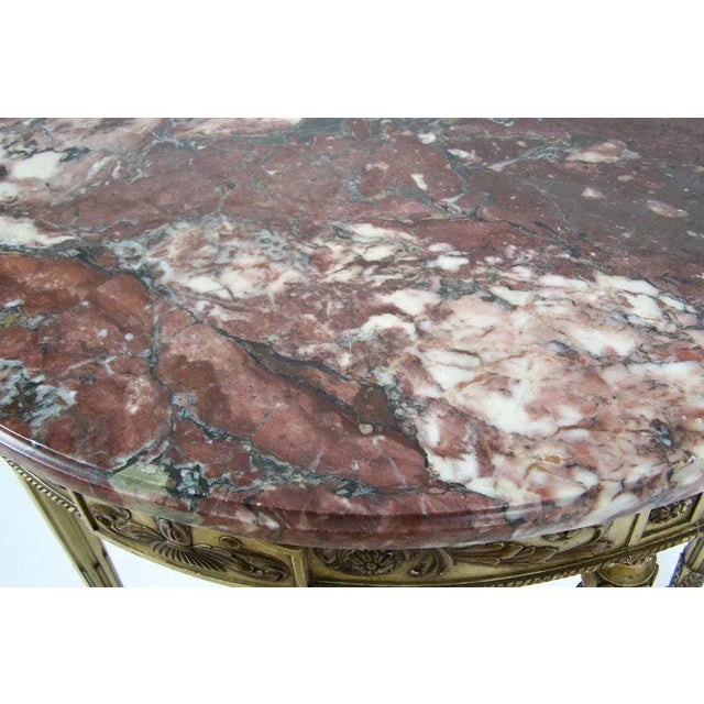 Louis XVI Style Demilune Console French For Sale - Image 4 of 4