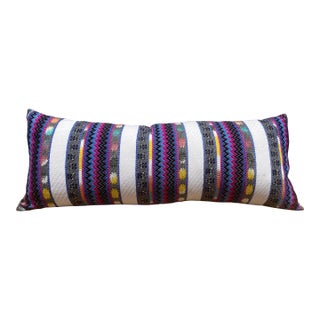 Contemporary Multi Color Stripe Lumbar Pillow For Sale