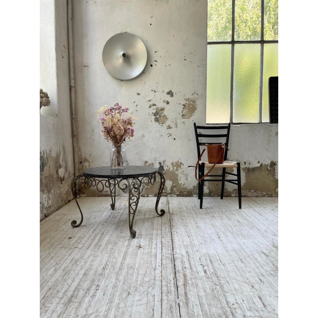 Metal and Black Marble Coffee Table by René Drouet, 1960s For Sale - Image 9 of 18