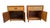 Campaign Vintage Faux Bamboo Pair of 2 Nightstands With Herringbone Parquet Rattan Fronts, in the Style of Dixie For Sale - Image 3 of 13