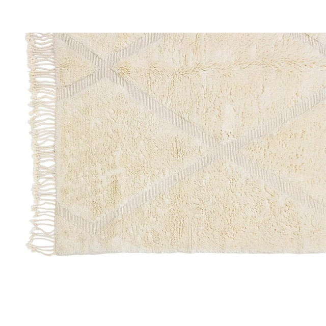 Contemporary Premium Hand-Knotted Moroccan Wool Rug | 10'5" X 6'11" | One of a Kind For Sale - Image 3 of 7