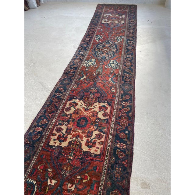 Antique Persian Malayer Over-sized Extra Long Beautiful Cypress Tree Runner Rug 3.4 x 17 For Sale - Image 13 of 17