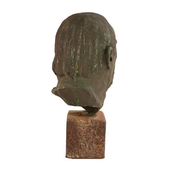 Rick Pasterchik "Olie" Bronze Bust of a Man 1978 For Sale - Image 4 of 7