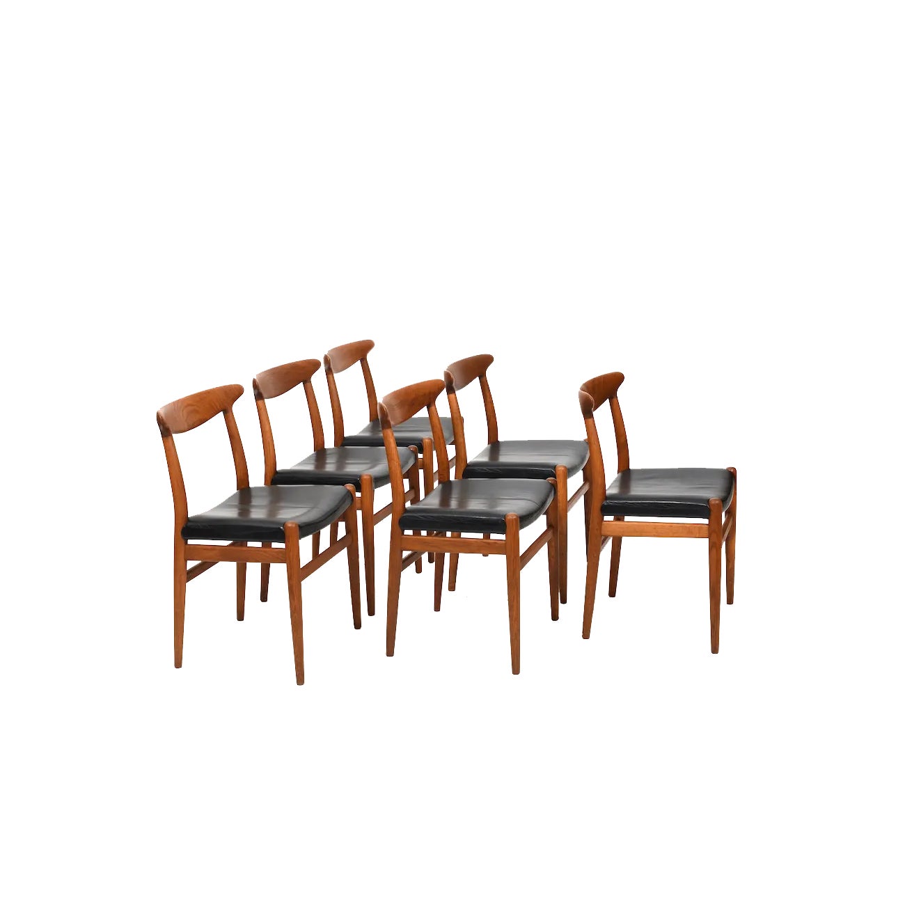 椅子 Hans J. Wegner W2 / C.M. Madsen W2 Dining Chairs by Hans J. Wegner for C.M. Madsen, 1950s, Set of