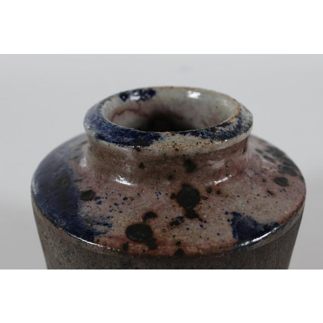 Danish Studio Ceramic Vase by Chris Moes Earth Tones with Speckles, 1972 For Sale - Image 9 of 14