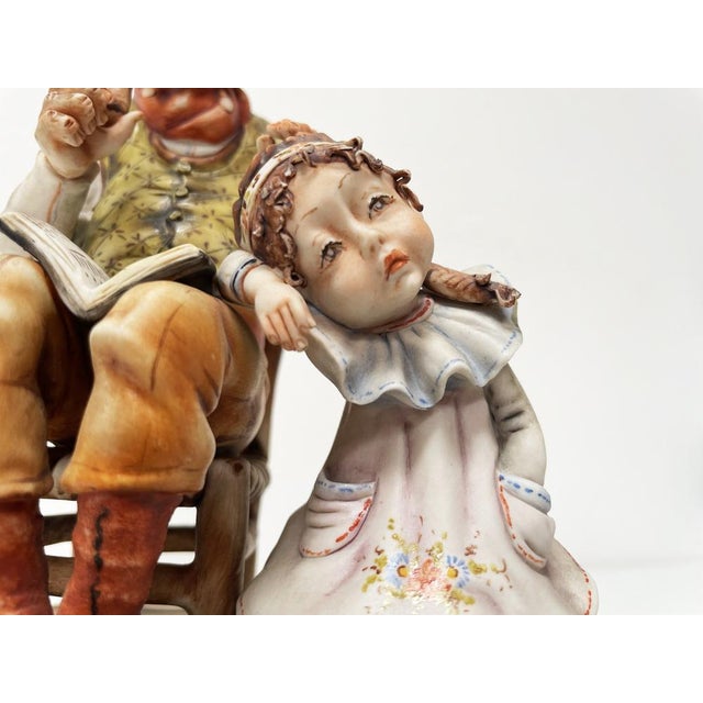 Ceramic Grandfather with His Granddaughter from Capodimonte, 1960s For Sale - Image 7 of 17