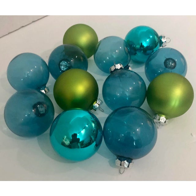 Glass Vintage Christmas Decoration Balls - Set of 12 For Sale - Image 7 of 10