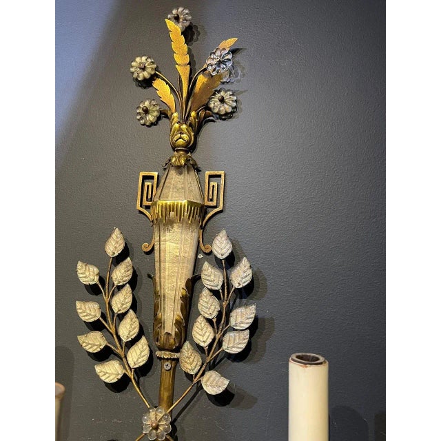 1900's Caldwell Large 3 Lights Sconces - a Pair For Sale In New York - Image 6 of 8