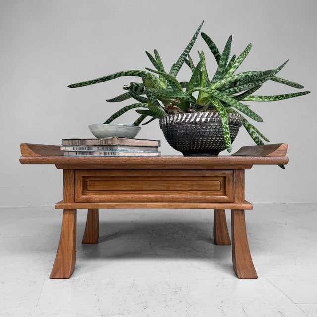 Vintage Japanese Display Table with Drawer, 1960s For Sale - Image 4 of 12