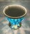 Italian Delicatezza Gold Blue Murano Glass Leaves Table by Fabio LTD For Sale - Image 6 of 9