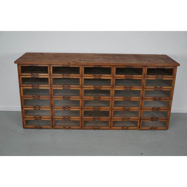 Vintage Dutch Oak Haberdashery Shop Cabinet, 1930s For Sale - Image 9 of 18
