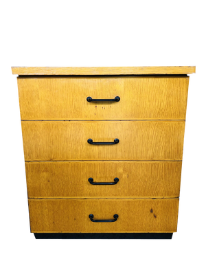 Mid-Century Oak Storage Cabinet on Wheels, 1960s