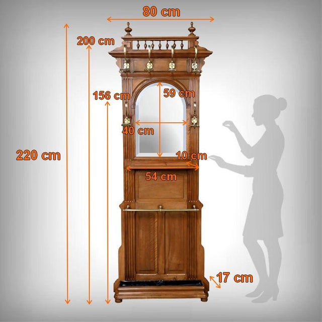 Oak Coat Rack, 1900s For Sale - Image 15 of 16