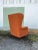 Orange Mid Century Modern Highboy Wingback Lounge Chair or Side Chair For Sale - Image 8 of 12