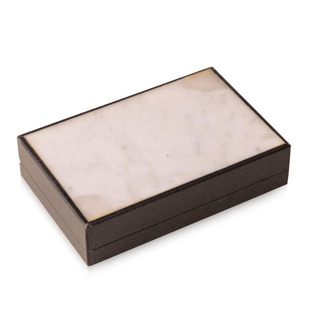 Vintage Italian Nero Granite Stone Box, 1960 For Sale - Image 6 of 9