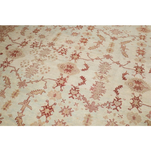 Textile Zabihi Collection Oversize Antique Turkish Oushak Light Blue Decorative Rug - 11'11" x 18'5" For Sale - Image 7 of 12