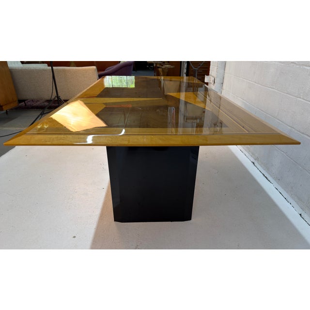 1980s Italian Geometric Dining Table Attributed to Giovanni Offredi for Saporiti For Sale - Image 11 of 16