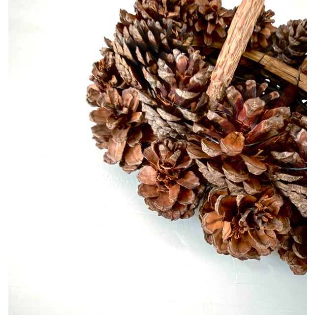 Vintage Handcrafted Pinecone Basket For Sale - Image 9 of 11