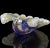 Beautiful vintage Murano hand blown blue, white and gold flecks art glass seashell bowl / sculpture. Created in the manner...