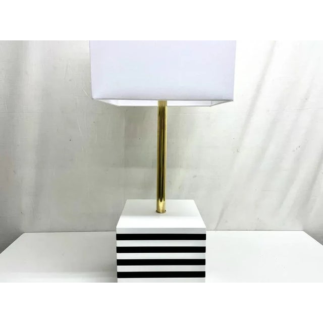 Table Lamp with Lacquered Wood Base, 1980s, in Flawless conditions. Designed 1980 to 1989 European Plug (up to 250V).The...