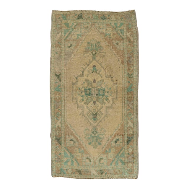 Turkish Mini Rug Oriental Hand Knotted Vintage Rug 1'9" x 3'3" #21093 For Sale