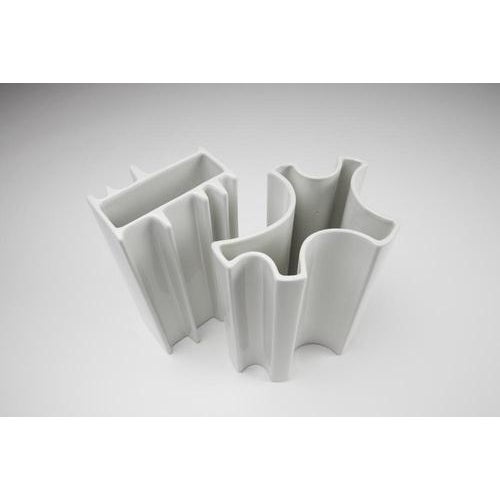 Ceramic Flower Vases by Angelo Mangiarotti for Brambilla, 1968, Set of 2 For Sale - Image 3 of 9