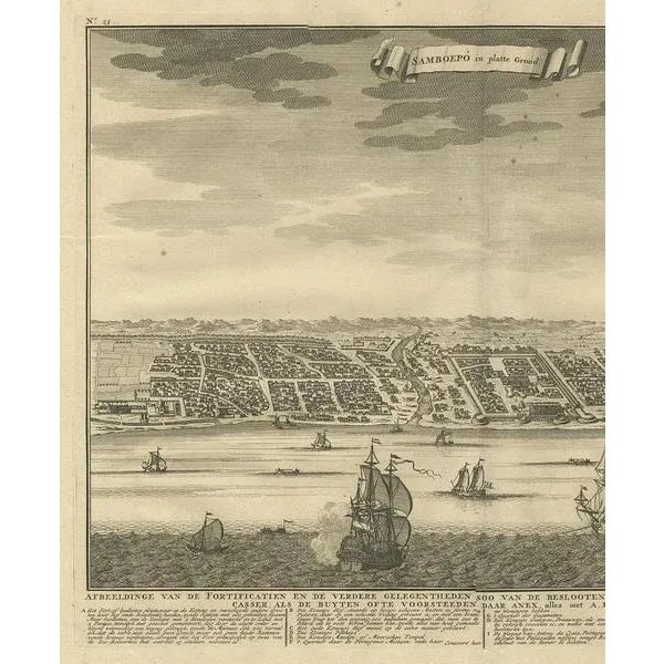 Antique Map of Samboepo attributed to Valentijn, 1726 For Sale - Image 3 of 5