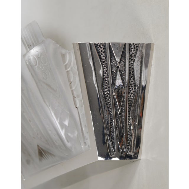 1930s Pair of 1930s Muller Freres French Art Deco Geometric Stepped Wall Sconces - 2 Pairs Available For Sale - Image 5 of 8