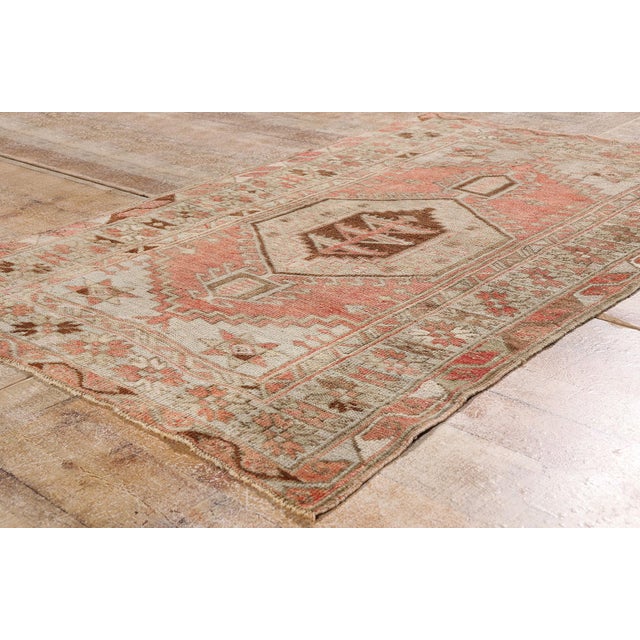 Red Vintage Turkish Oushak Rug, 03'05 X 05'00 For Sale - Image 8 of 11