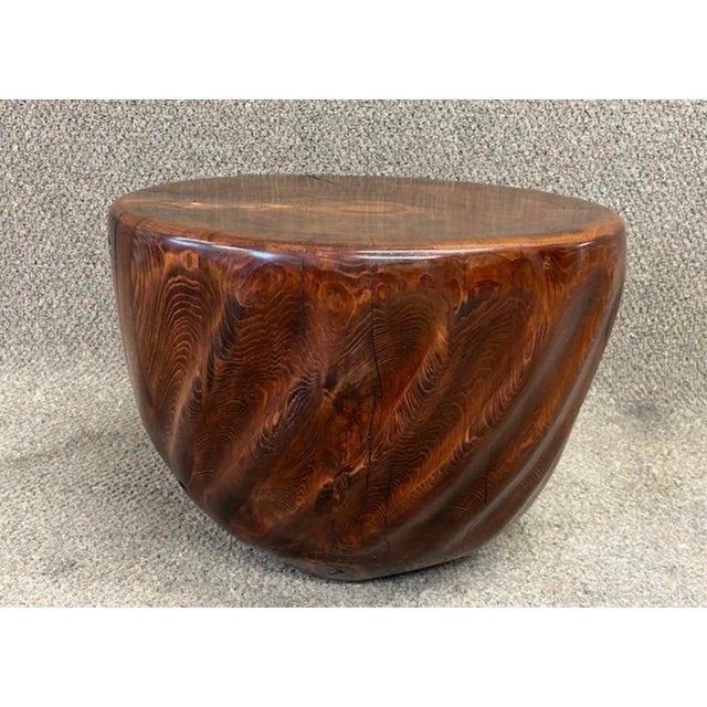 Mid-Century Modern One-of-a-Kind Custom Cedar Wood Table by Artist; Daniel Pollock, 16” H X 21” D For Sale - Image 3 of 12