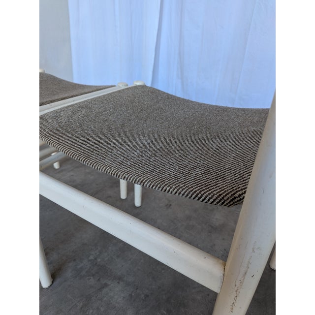 Vintage White Wooden Chair with Fabric Seat, 1970s For Sale - Image 16 of 18