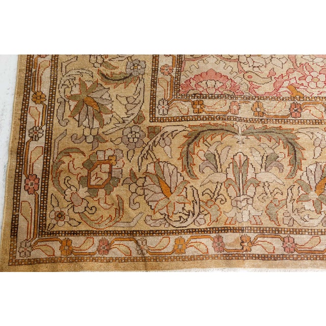Textile Fine Antique Indian Amritsar Handwoven Wool Rug For Sale - Image 7 of 8