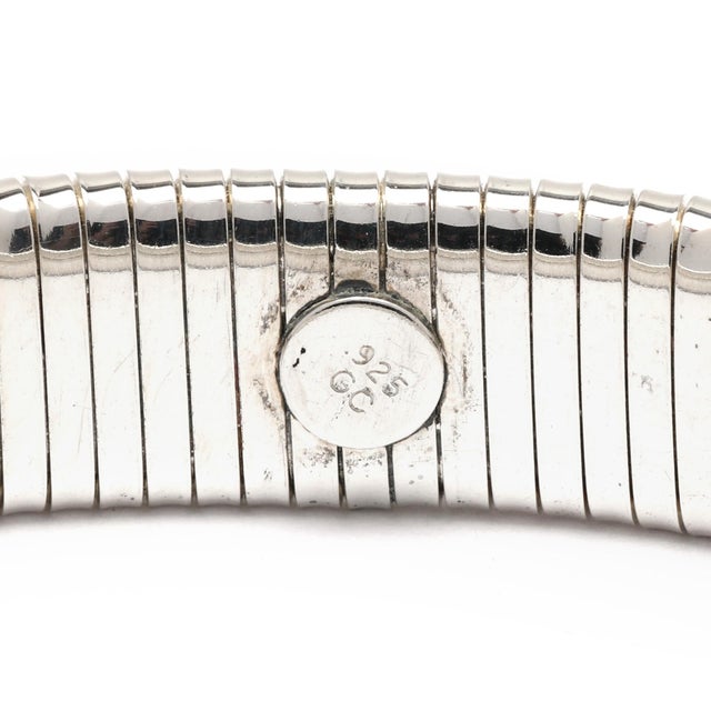Early 21st Century Stretchy Bangle Bracelet, Sterling Silver, Circumference 6.25 In For Sale - Image 5 of 5