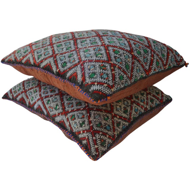 Diamond-Patterned & X-Motif Pillows, S/2 For Sale - Image 4 of 11