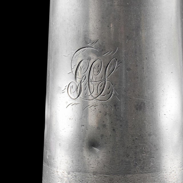 Antique Tavern Pint Tankard, English, Pewter Drinking Jug, Glass Base, Victorian For Sale - Image 9 of 12