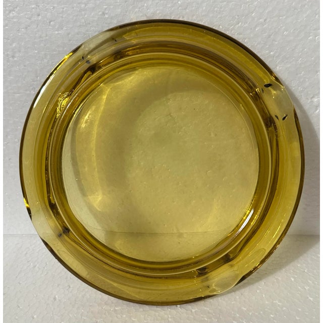 Vintage 1970s Large Amber Glass Ashtray/Catchall For Sale - Image 4 of 10