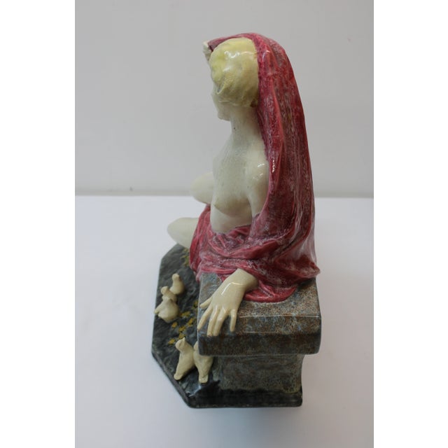 Art Deco Art Deco Glazed Ceramic Female Nude Sculpture For Sale - Image 3 of 6