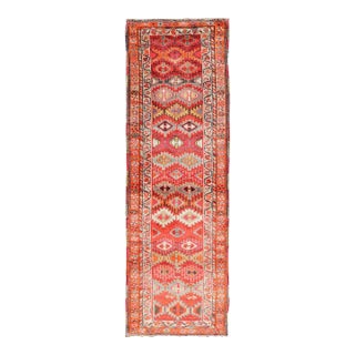 Vintage Turkish Runner With All-Over Diamond Kurdish Design in Multi-Colors 2'11 X 9'10 For Sale